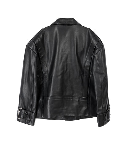 OVERSIZED MOTO JACKET BLACK