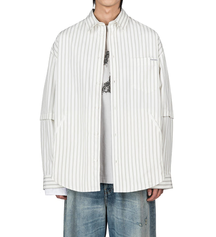 SATERO DOUBLE SLEEVE OFF WHITE/GREY