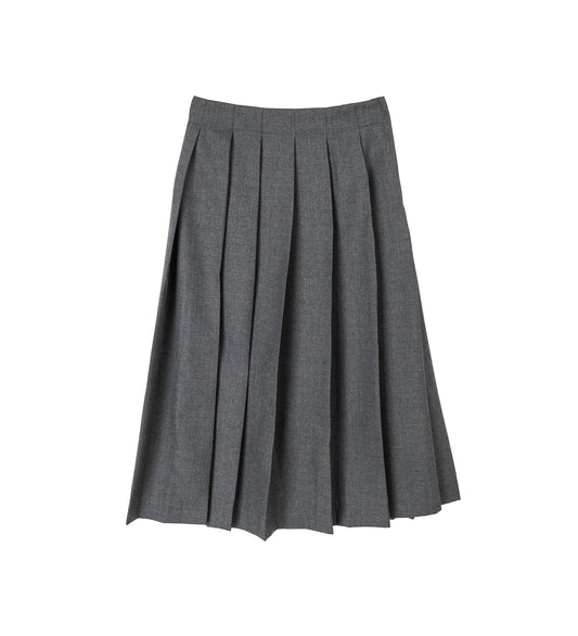 PLEATED SUIT SKIRT DARK GREY