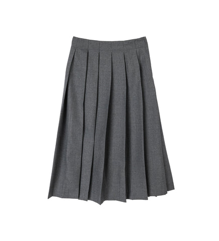 PLEATED SUIT SKIRT DARK GREY