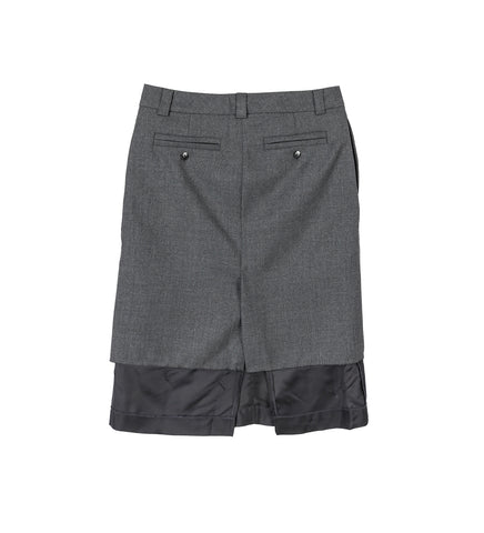 CHOPPED SUIT SKIRT DARK GREY