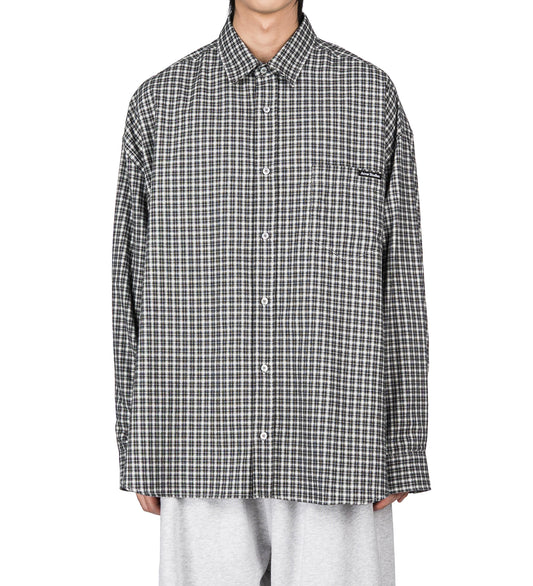 SOFFIA LS WASHED FLANNEL CHECK BLACK/WHITE