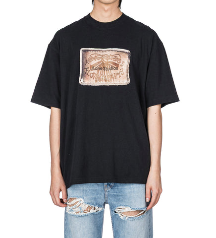 EXFORD U BOW LABEL LOGO FADED BLACK