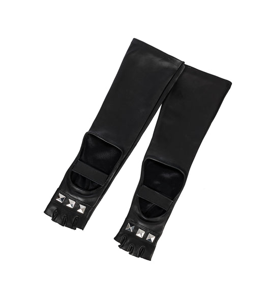 OPERA BIKER LEATHER GLOVES BLACK