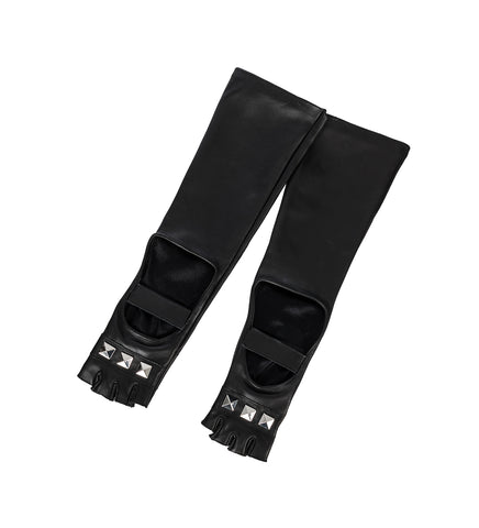 OPERA BIKER LEATHER GLOVES BLACK
