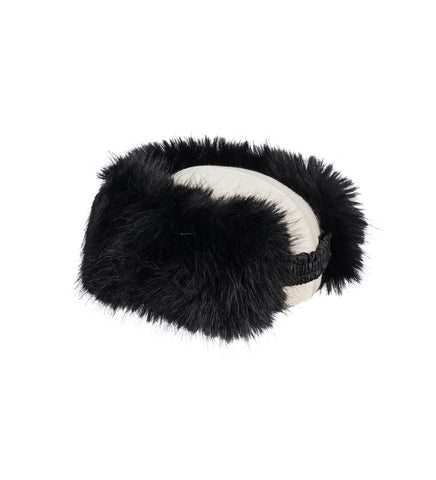 FAUX FUR HEADBAND BLACK