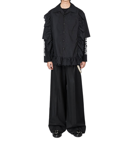DIM SUM LOGO PRINT LONG SLEEVE T-SHIRT BLACK/WHITE