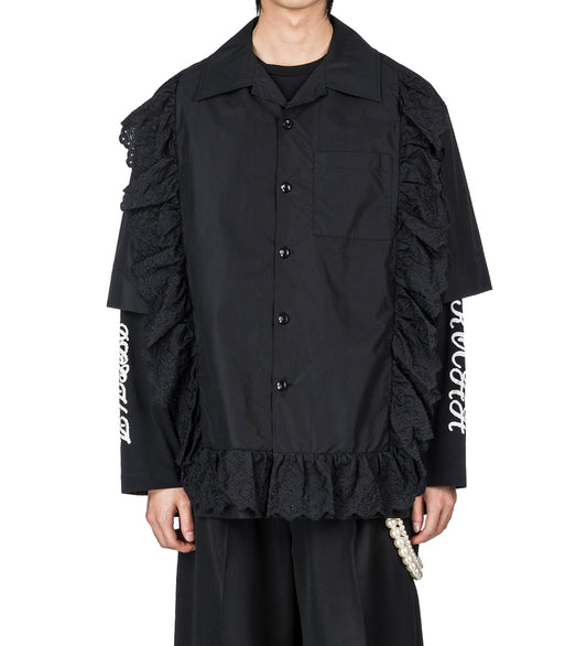 PILLOWCASE TRIM SHIRT BLACK