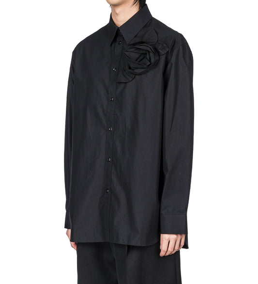 PRESSED ROSETTE EASY SHIRT BLACK