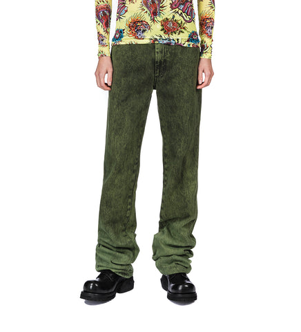 STACKED STRAIGHT LEG JEANS WASHED GREEN