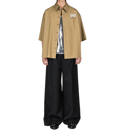 BOXY PEN POCKET SHIRT KHAKI/OPAQUE MULTI