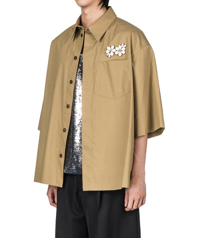 BOXY PEN POCKET SHIRT KHAKI/OPAQUE MULTI