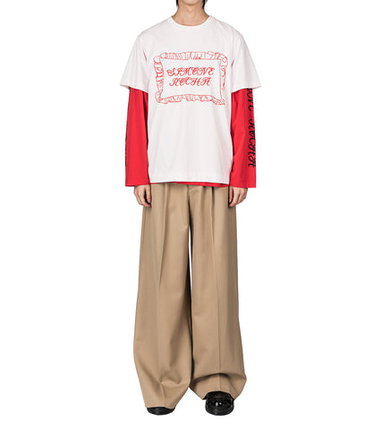 DIM SUM LOGO PRINT LONG SLEEVE T-SHIRT RED/BLACK