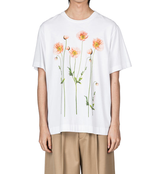 POPPY FIELD PRINT T-SHIRT WHITE