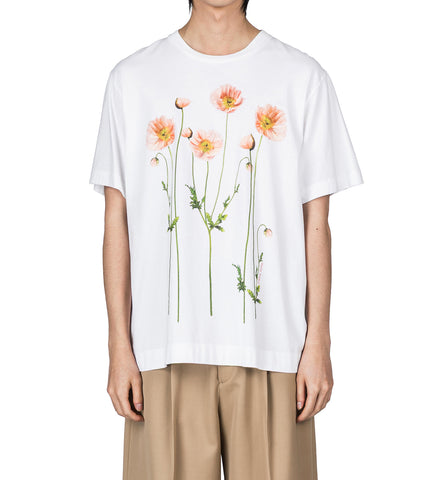 POPPY FIELD PRINT T-SHIRT WHITE