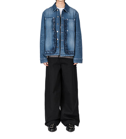 WIDE LEG PUDDLE BOW LOOP JEANS BLACK