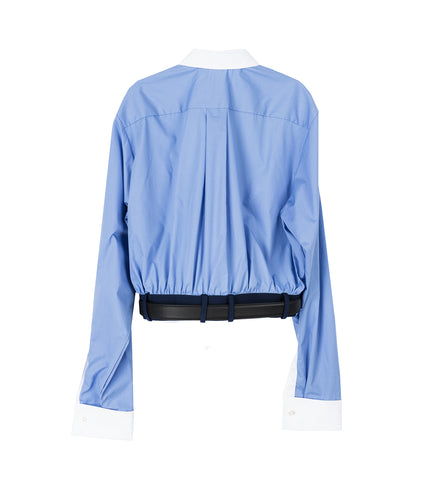 CALA CROPPED SHIRT WITH BELT BLUE