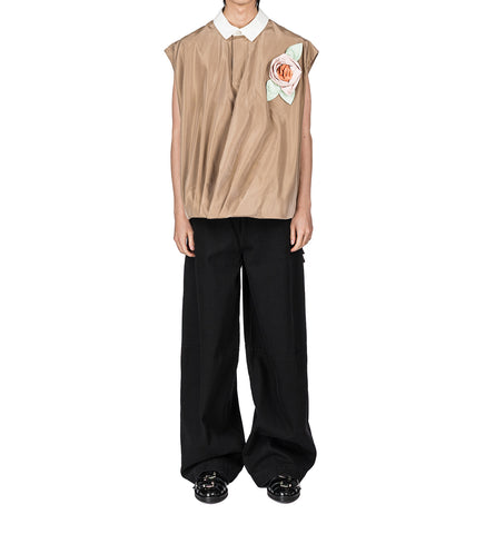 WIDE LEG PUDDLE BOW LOOP JEANS BLACK