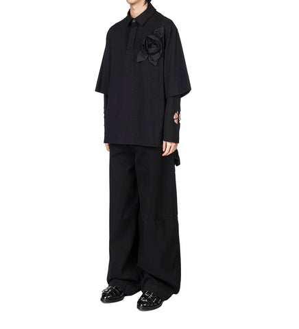 PRESSED ROSETTE RUGBY JERSEY BLACK/BLACK