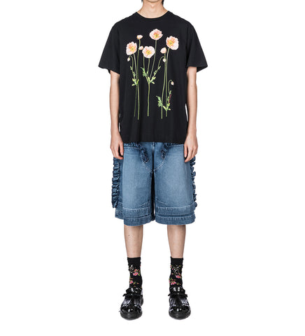 POPPY FIELD PRINT T-SHIRT BLACK