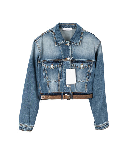 VENIM JEANS JACKET WITH BELT LIGHT BLUE