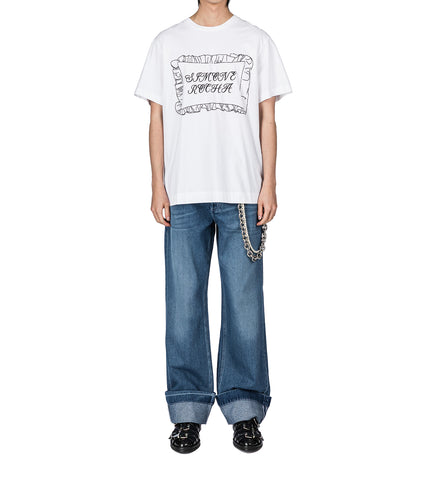 STRAIGHT LEG JEANS W/EMB INDIGO