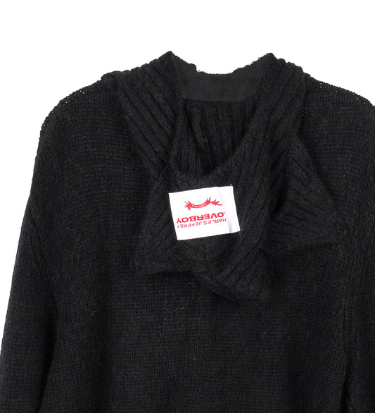 EARS BALACLAVA CARDIGAN BLACK
