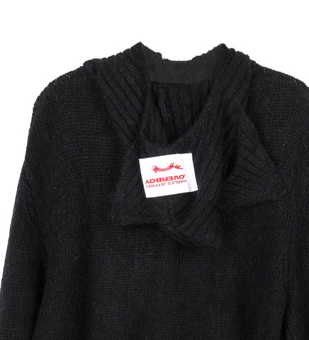EARS BALACLAVA CARDIGAN BLACK