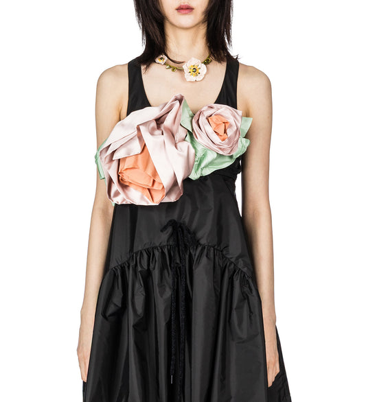 PRESSED ROSETTE BOUQUET TOP BLACK/MULTI