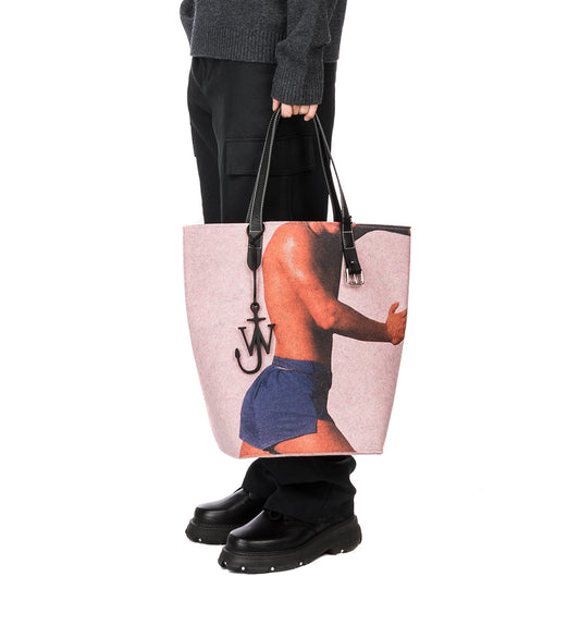 PRINTED BELT TOTE PINK/MULTI