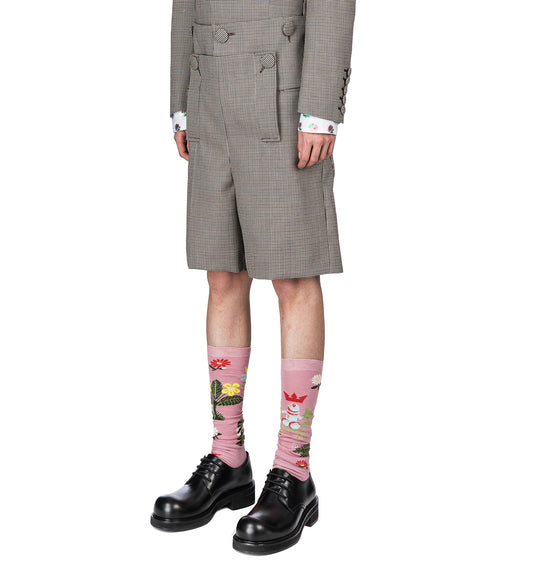 SKELETON SHORTS CHECK BLACK