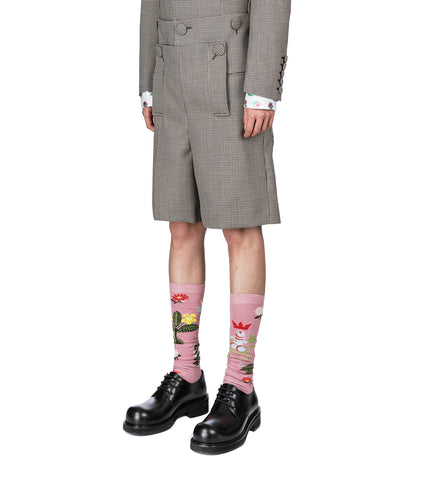 SKELETON SHORTS CHECK BLACK