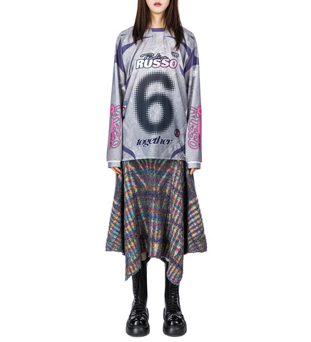 WARRIOR CROSSOVER MAXI SKIRT GREY/RAINBOW