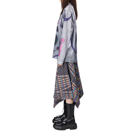 WARRIOR CROSSOVER MAXI SKIRT GREY/RAINBOW