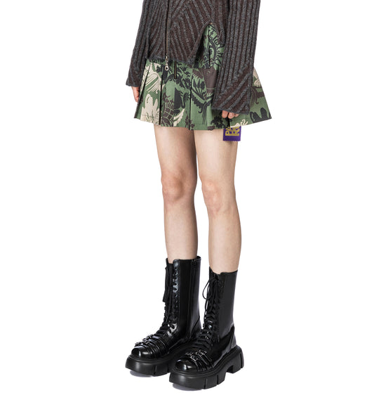MEDIEVAL CAMO MINI SKIRT KHAKI/GREEN
