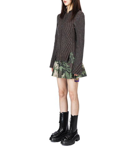 WARRIOR KNIT ZIP UP GREY/BROWN