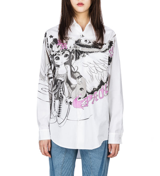 PRINTED LONGSLEEVE SHIRT BLACK/WHITE