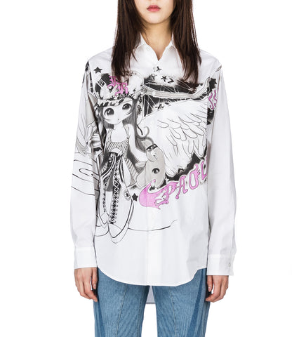 PRINTED LONGSLEEVE SHIRT BLACK/WHITE