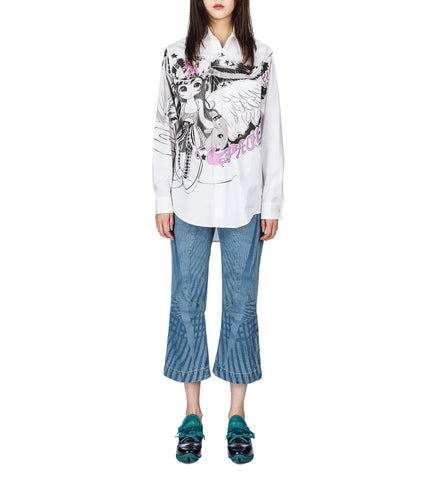 PRINTED LONGSLEEVE SHIRT BLACK/WHITE