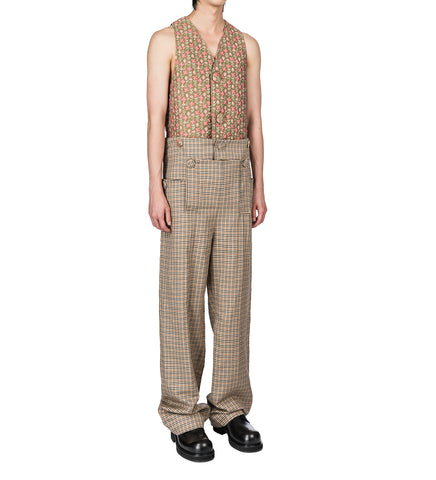 SKELETON PANTS CHECK BROWN