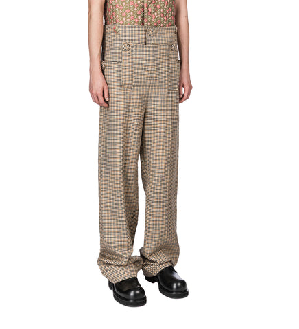 SKELETON PANTS CHECK BROWN