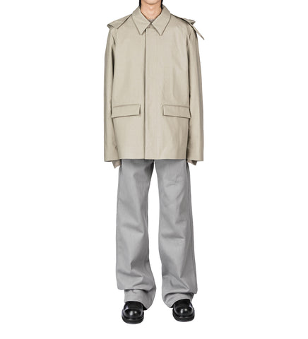 GABARDINE TROUSERS FOG RUSTIC