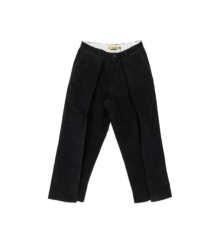 RECODED BY AALTO SPLIT PLEAT TAILOR TROUSERS BLACK