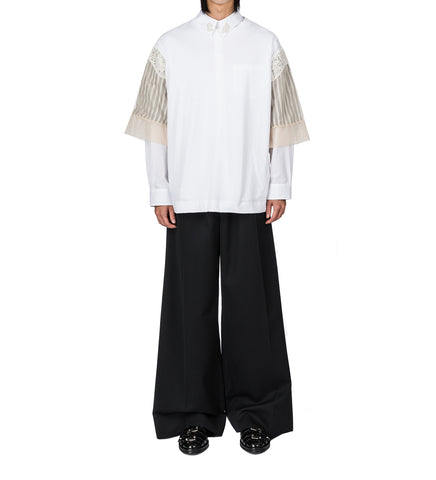 TRAPPED LACE PATCHWORK T-SHIRT WHITE/NUDE
