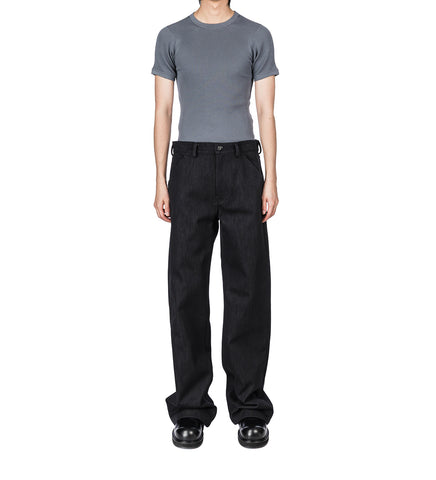 GABARDINE TROUSERS BLACK RUSTIC