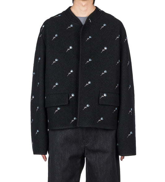 WALKER JACKET CIRY CROP BLACK FLOWERS FELTED