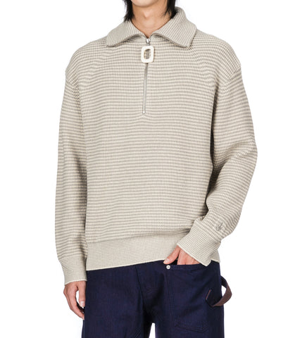HALF ZIP JUMPER SAND/STONE