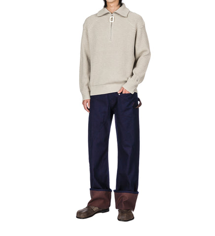 TURN UP TWISTED WORKWEAR JEANS BLUE/RED