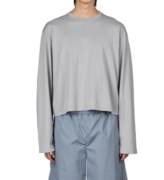 T-SHIRT ROUND NECK LONG SLEEVES LIGHT GREY JERSEY