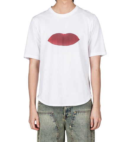 LUCY CURVED T SHIRT WHITE